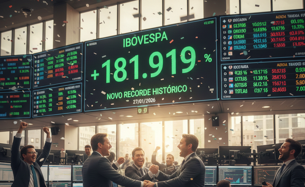 Ibovespa atinge novo recorde histórico impulsionado por inflação favorável e força da Vale
