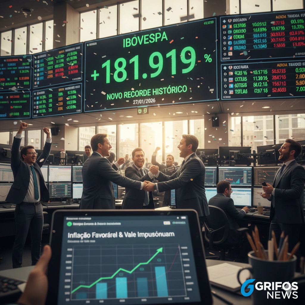 Ibovespa atinge novo recorde histórico impulsionado por inflação favorável e força da Vale