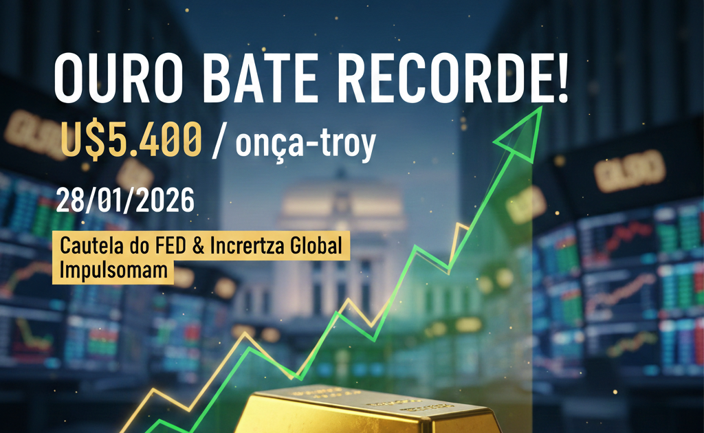 Ouro em Disparada: Metal Precioso Atravessa Barreira Histórica com Cautela do Fed