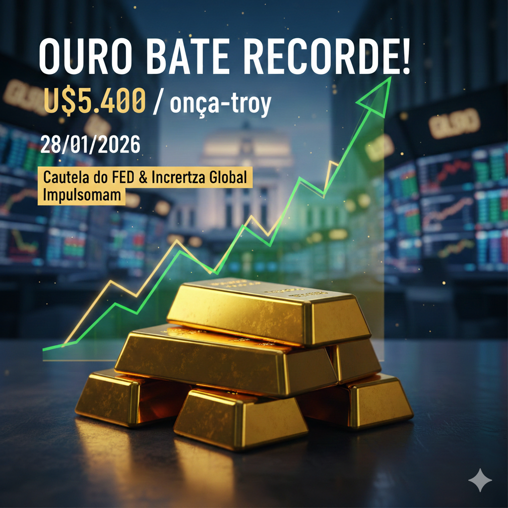 Ouro em Disparada: Metal Precioso Atravessa Barreira Histórica com Cautela do Fed