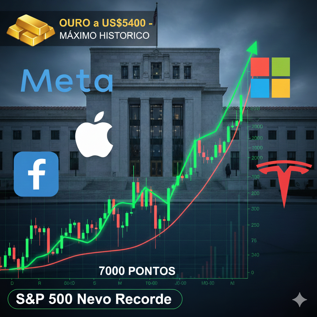 Wall Street em Equilíbrio: S&P 500 Estabiliza Após Recorde e Fed Mantém Taxas de Juro