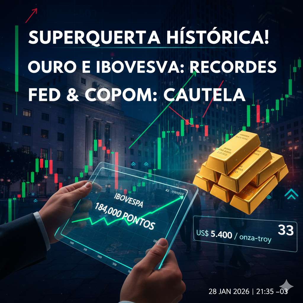 Superquarta Histórica: Ibovespa e Ouro Rompem Marcas Inéditas sob Cautela do Fed e Copom